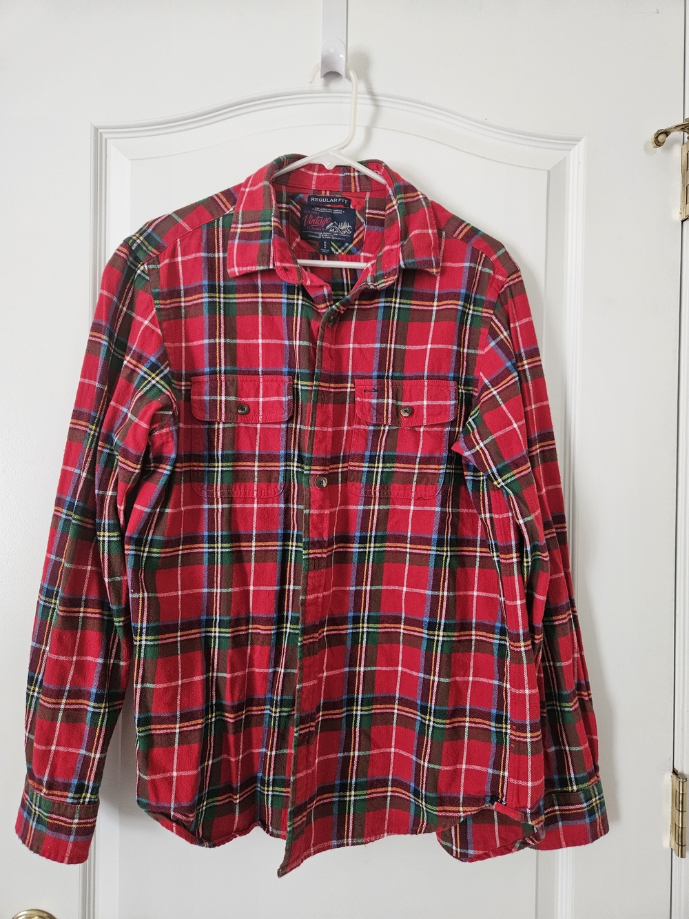 Old Navy Red Plaid Button-Down Shirt